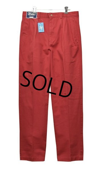 画像2: 【デッドストック】【ラルフローレン】POLO RALPH LAUREN【赤】ANDREW PANTS【２タック】【コットンパンツ】【32×30】  (2)