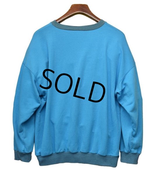 画像5: 【ビンテージ】【Rotex】【水色】【リブボーダー】【前Vスウェット】【サイズXL】  (5)