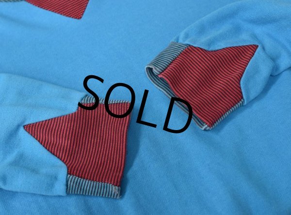 画像4: 【ビンテージ】【Rotex】【水色】【リブボーダー】【前Vスウェット】【サイズXL】  (4)