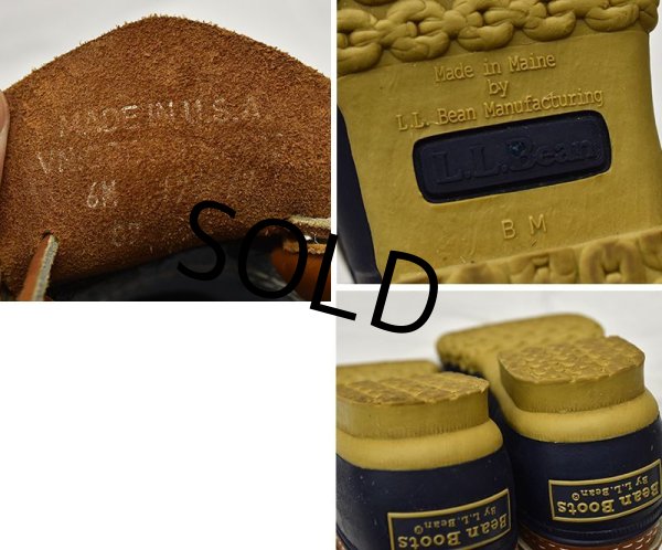 画像2: 【USA製】【L.L.bean】【ネイビー】ラバーモカシン【ビーンブーツ】【サイズ6M】【23〜24cm程度】  (2)
