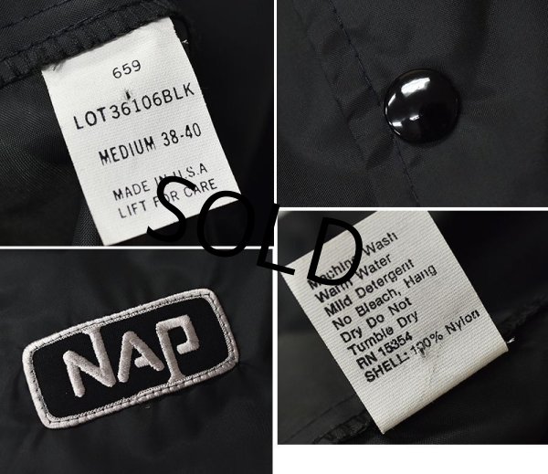 画像2: 【USA製】【デッドストック】【ビンテージ】【NAP】【黒】ナイロン【コーチジャケット】【サイズM】  (2)