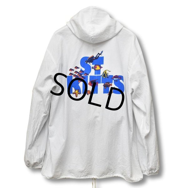 画像4: 【ビンテージ】【ST KITTS】白【スキューバダイビング】コットン【フルジップパーカー】【サイズXXL】  (4)