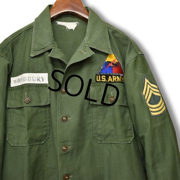 画像4: 【〜60's】【米軍実物】ビンテージ【U.S.ARMY】【OG107】平ボタン【ユーティリティシャツ】  (4)
