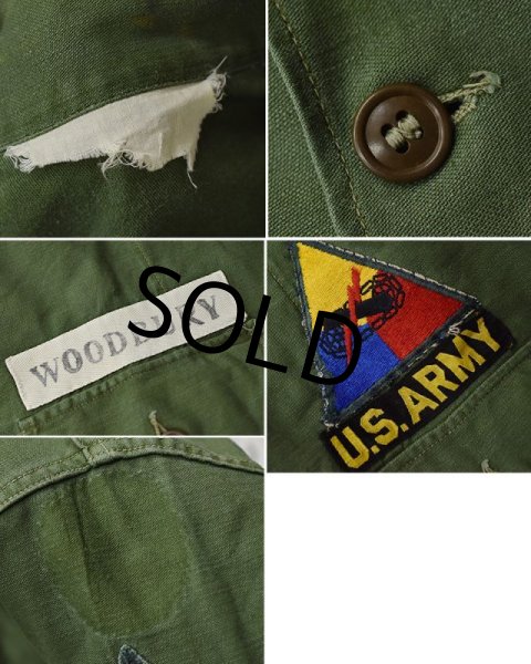 画像2: 【〜60's】【米軍実物】ビンテージ【U.S.ARMY】【OG107】平ボタン【ユーティリティシャツ】  (2)