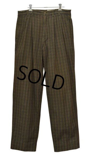 画像2: 【ビンテージ】【エディーバウアー】【茶x黒】【チェック柄】【2タックパンツ】【コットンパンツ】【W33】  (2)