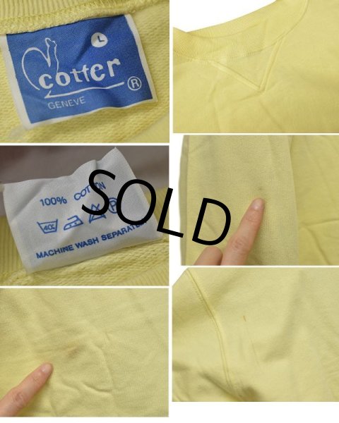 画像2: 【デッドストック】ビンテージ【Cotter】【Swiss Alp team】【ライトイエロー】【スイス】【前Vスウェット】【サイズL】  (2)