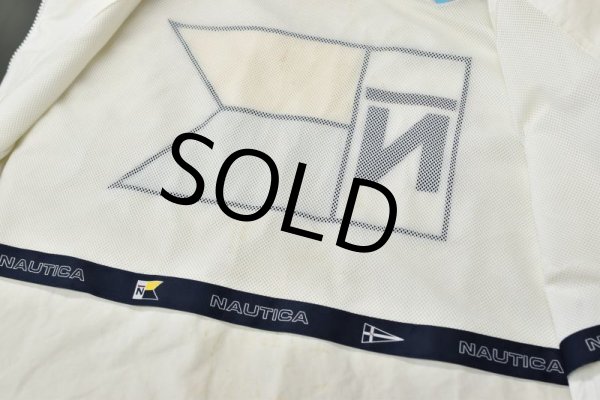 画像5: 80's~【ビンテージ】【nautica】【ノーティカ】【白×紺】【ロゴ入り】【バックロゴ】【ブルゾン】【サイズM】  (5)