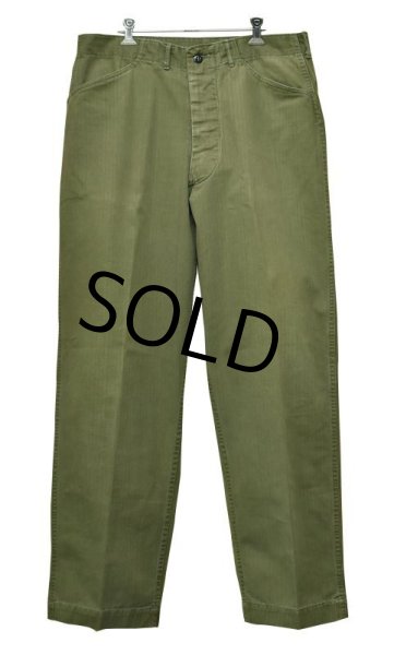 画像4: 40's【米軍実物】【ビンテージ】【U.S.NAVY】【HBT】【N-3】【トラウザー】フィールドパンツ【W36】  (4)