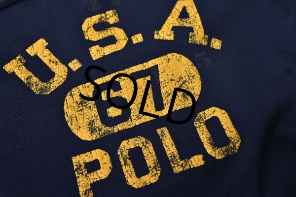 画像4: 【ラルフローレン】【POLO ralph lauren】【紺】【前V】ロゴ【スウェットパーカー】サイズL  (4)