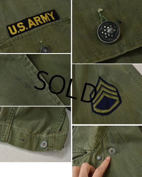 画像2: 40's【ビンテージ】【米軍実物】U.S.ARMY【M-43】【HBT】【13スターボタン】【ジャケット】ユーティリティシャツ  (2)
