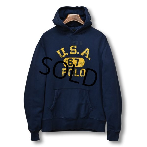 画像2: 【ラルフローレン】【POLO ralph lauren】【紺】【前V】ロゴ【スウェットパーカー】サイズL  (2)