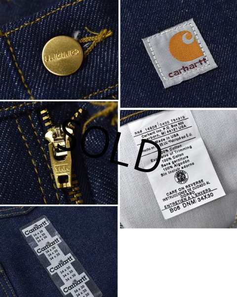 画像2: 90's〜【デッドストック】【USA製】【ビンテージ】【カーハート】carhartt【デニムペインターパンツ】【34X30】  (2)