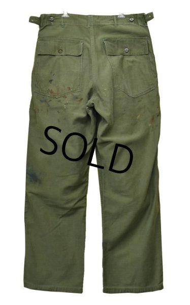 画像4: 60's【米軍実物】【U.S.ARMY】【サイドアジャスター付き】【平ボタン】ベイカーパンツ【ユーティリティパンツ】【OG107】【サイズM】  (4)