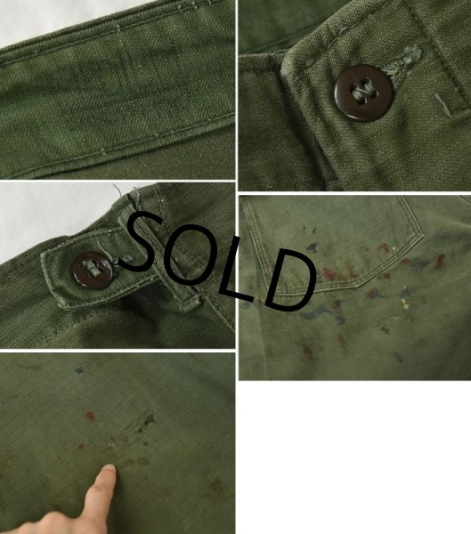 画像3: 60's【米軍実物】【U.S.ARMY】【サイドアジャスター付き】【平ボタン】ベイカーパンツ【ユーティリティパンツ】【OG107】【サイズM】  (3)