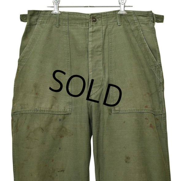 画像5: 60's【米軍実物】【U.S.ARMY】【サイドアジャスター付き】【平ボタン】ベイカーパンツ【ユーティリティパンツ】【OG107】【サイズM】  (5)