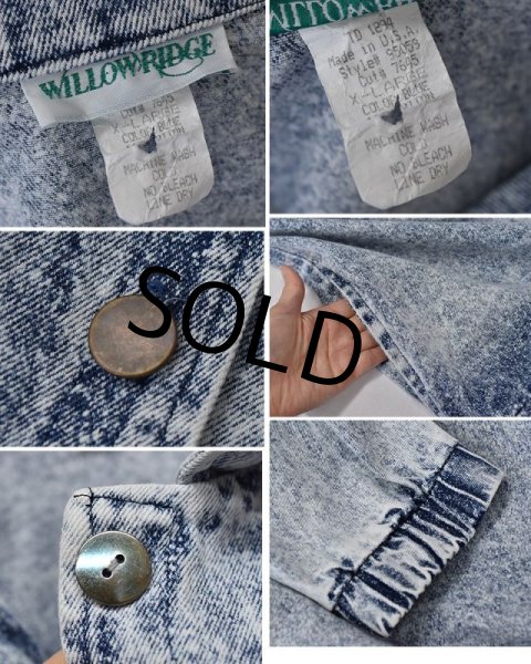 画像2: USA製【ビンテージ】【willow ridge】【ケミカルウォッシュ】デニムジャケット【レディース古着】【サイズＸＬ】  (2)