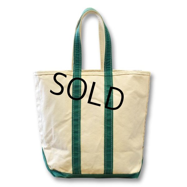 画像3: 耳付き 80's【ビンテージ】【USA製】L.L.bean【L.L.ビーン】【白×緑】【キャンバス】【トートバッグ】ビーントート  (3)