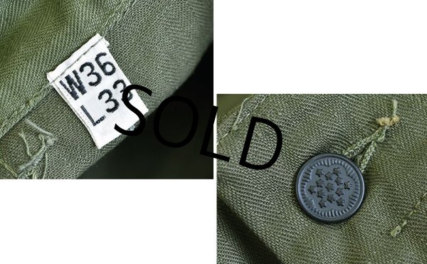 画像3: 【デッドストック】40's【ビンテージ】【米軍実物】U.S.ARMY【M43】【HBTパンツ】【13スターボタン】【36×33】   (3)