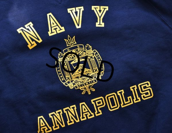画像5: 【デッドストック】90's【USA製】ビンテージ【チャンピオン】前V【紺】NAVY ANNAPOLIS【スウェット】【サイズL】  (5)