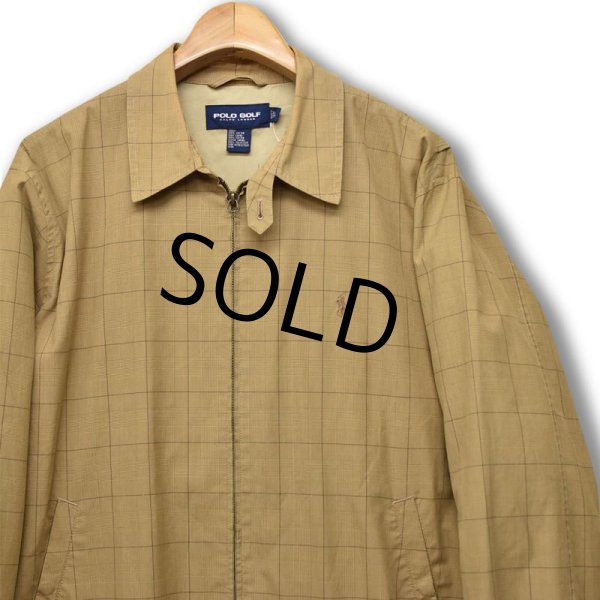 画像4: 【ポロゴルフ】POLO GOLF【ラルフローレン】【RALPH LAUREN】【ライトブラウン】【チェック柄】【コットンブルゾン】【サイズL】  (4)