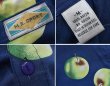 画像2: 【ビンテージ】【M.E. SPORT】【紺】【青リンゴ柄】【レーヨンシャツ】【半袖シャツ】【サイズM】  (2)