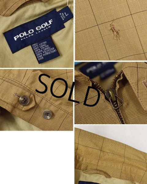画像2: 【ポロゴルフ】POLO GOLF【ラルフローレン】【RALPH LAUREN】【ライトブラウン】【チェック柄】【コットンブルゾン】【サイズL】  (2)