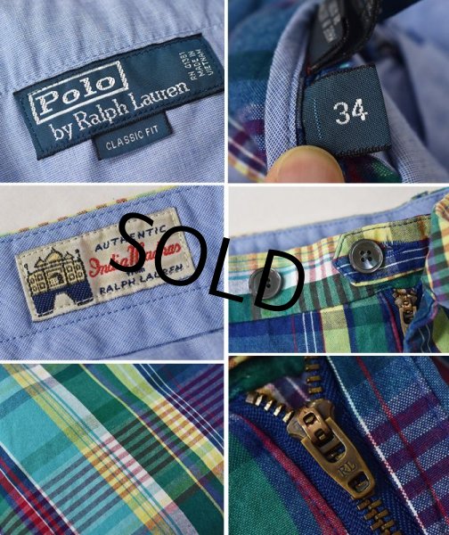 画像2: 【ラルフローレン】【マドラスチェック】【ショートパンツ】 【短パン】【ショーツ】【W34】  (2)