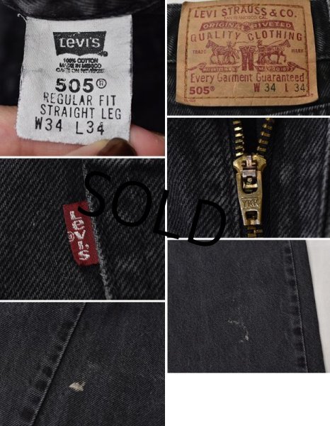 画像3: メキシコ製【ビンテージ】【LEVI'S】【リーバイス５０５】505【黒】【デニムパンツ】ブラックデニム【34×34】  (3)