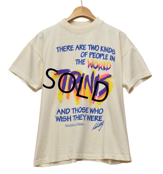 画像1: 【ビンテージ】【生成り色】TRINIS【there are two kinds of people in the world】【trinidad＆tobago】Tシャツ【サイズＬ】  (1)