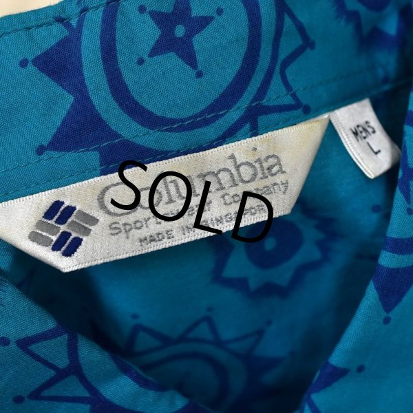 画像2: ビンテージ【コロンビア】【Columbia】【星柄】水色【半袖シャツ】【サイズL】  (2)