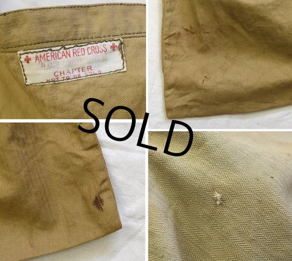 画像2: 40's〜【ビンテージ】【米軍】ARC【red cross】巾着 【HBT】カーキカラー  エプロンバッグ【レッドクロス】  (2)