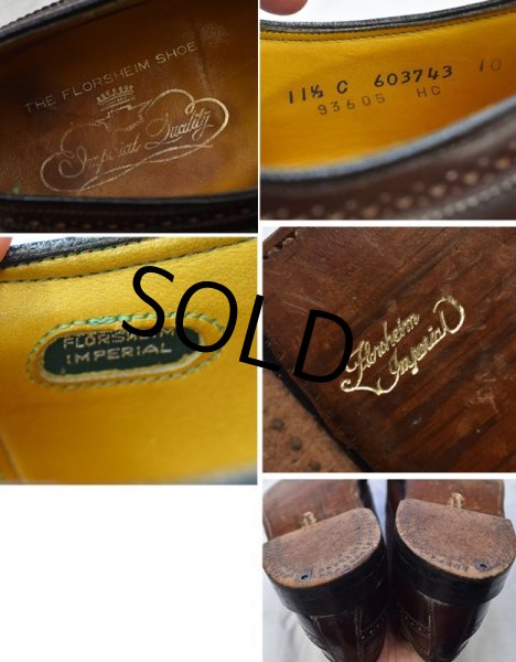 画像2: 【ビンテージ】【フローシャイム インペリアル】コードバン?【こげ茶・ブラウン】【ウィングチップシューズ】【11 1/2C】【29.5cm程度】  (2)