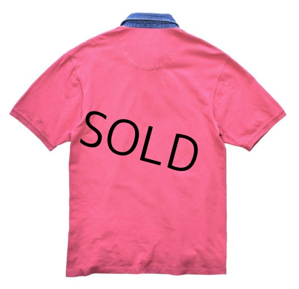 画像3: ビンテージ【エディーバウアー】【ピンク×襟デニム】【ポロシャツ】【サイズＭ】  (3)