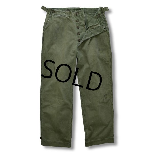 画像4: 40's【ビンテージ】【米軍実物】U.S.ARMY【HBTパンツ】【フィールドパンツ】【M43】【W37程度】   (4)