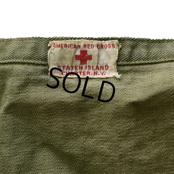 画像2: 40's〜【ビンテージ】【米軍】【red cross】アメリカンレッドクロス【HBT】エプロン 【エプロンバッグ】 【レッドクロス】  (2)