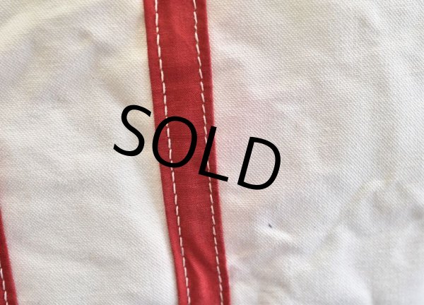 画像2: ~80's【ビンテージ】【白×赤】オールドトートバッグ【キャンバストートバッグ】  (2)