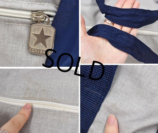 画像2: 80's【ビンテージ】【コンバース】converse【ALL STAR】オールスター 紺×グレー【ボストンバッグ】  (2)