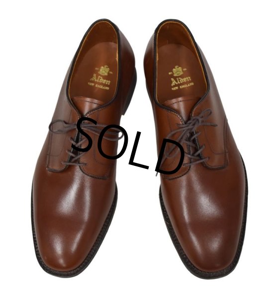 画像1: 【デッドストック】【USA製】ビンテージ【ALDEN】【オールデン】ブラウン【プレーントゥ】【9 1/2 B/D】【27.5cm程度】  (1)