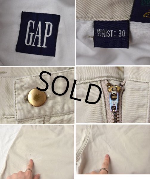 画像2: 【ビンテージ】【オールドギャップ】【GAP】ギャップ 【オフホワイト】【２タック】【ショートパンツ】【短パン】【コットンショーツ】【W30】  (2)