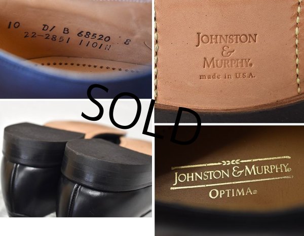 画像2: 程度良好‼【USA製】【ビンテージ】【ジョンストン&マーフィー】JOHNSTON&MURPHY【OPTIMA】【黒】ストレートチップ【10 D/B】【28cm程度】  (2)