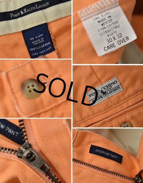 画像3: 【ラルフローレン】【polo Ralph Lauren】オレンジ【ANDREW PANT】【２タックコットンパンツ】【30X32】  (3)