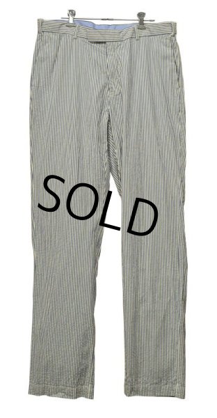 画像2: POLO RALPH LAUREN【ラルフローレン】水色【ストライプ】【シアサッカーパンツ】シアサッカースラックス【34X34】  (2)