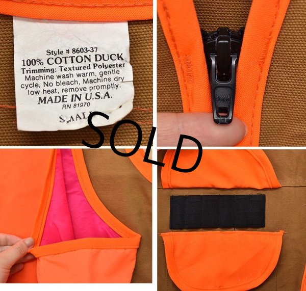 画像2: 程度良好!!90s【ビンテージ】【USA製】ダック地【ハンティングベスト】フィッシングベスト サイズS  (2)