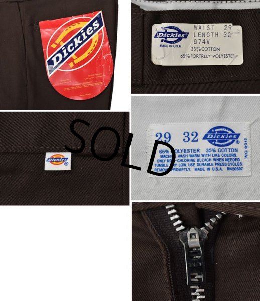 画像3: 【デッドストック】USA製【ビンテージ】【ディッキーズ】【Dickies】【ブラウン・茶色】【ワークパンツ】【29×32】  (3)