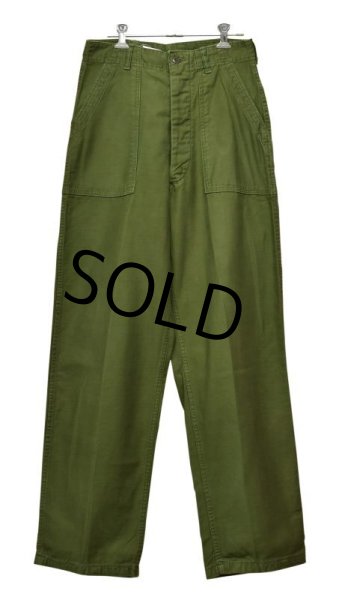 画像2: 60's【米軍実物】ビンテージ【U.S.ARMY】【平ボタン】ベイカーパンツ【ユーティリティパンツ】【OG107】【30X33】  (2)