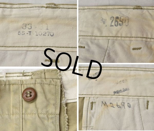 画像4: 【50's】【ビンテージ】U.S.ARMY【米軍実物】M-45【45カーキ】４５カーキ【チノパンツ】【チノパン】【３３Ｘ３１】  (4)