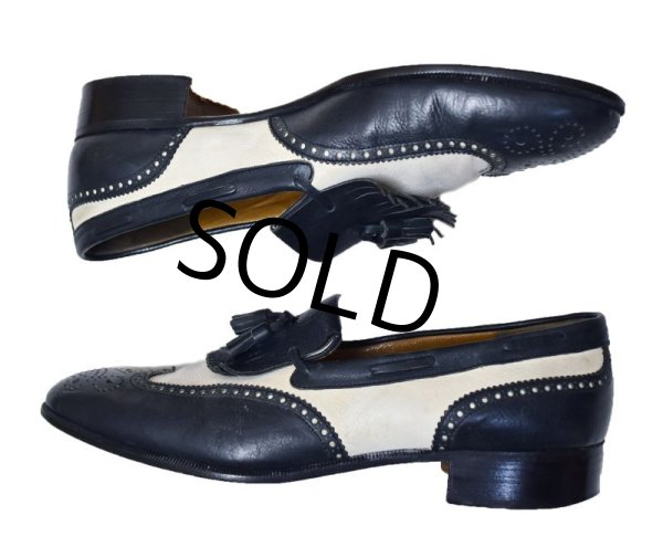 画像4: 【イタリー製】ビンテージ【ルイス・インターナショナル】ルイ・インターナショナル【LOUIS INTERNATIONAL】【2トーン】【タッセルローファー】タッセルスリッポン【9 D】【27cm程度】  (4)