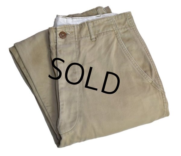 画像2: 【50's】【ビンテージ】U.S.ARMY【米軍実物】ダブルステッチ【45カーキ】４５カーキ【チノパンツ】【３０Ｘ３3】  (2)