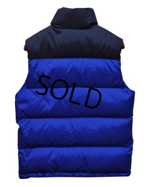 画像3: 【Ralph Lauren】【ラルフローレン】青ｘ黒ｘ襟裏オレンジ【ダウンベスト】【サイズＳ】  (3)