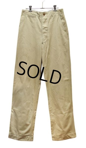 画像3: 【50's】【ビンテージ】U.S.ARMY【米軍実物】ダブルステッチ【45カーキ】４５カーキ【チノパンツ】【３０Ｘ３3】  (3)